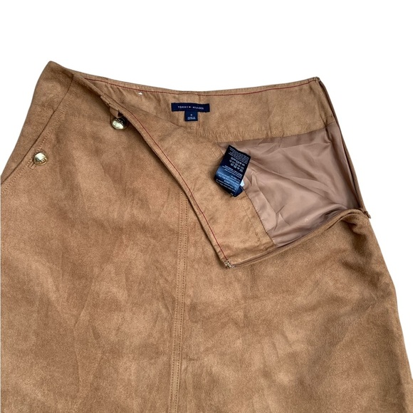 Tommy Hilfiger Tan Suede Skirt  A-Line Lined Size Small - Picture 6 of 15